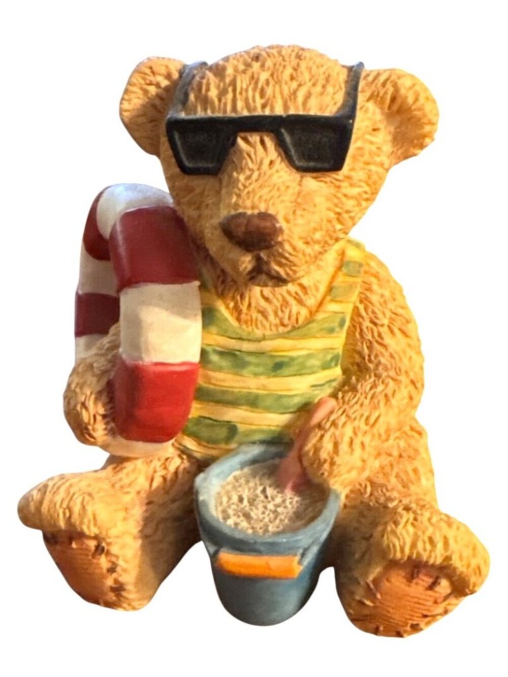 Vintage Byron Beach Bear Take Me Home Teddy Figurine Sunglasses Life Preserver